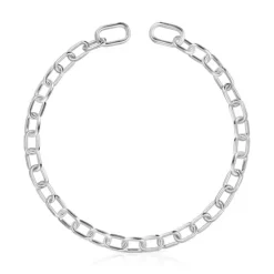 Collar corto XXL de plata Hold Oval
