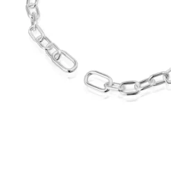Collar corto XXL de plata Hold Oval