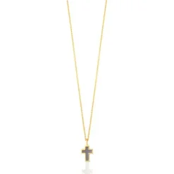 Collar cruz de oro y nácar XXS