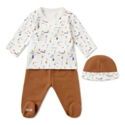 Conjunto de bebé de recién nacido Geome beige