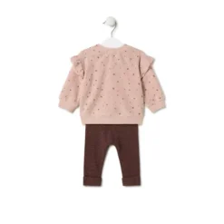 Conjunto de niña con osos y rayas Pink rosa