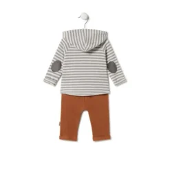 Conjunto de niño a rayas con oso Grey único