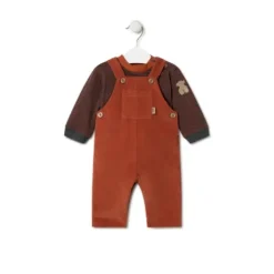 Conjunto de niño a rayas y liso Black naranja