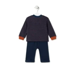 Conjunto de niño a rayas y liso Black azul marino