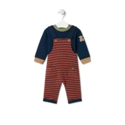 Conjunto de niño liso y a rayas Blue azul marino