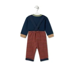 Conjunto de niño liso y a rayas Blue azul marino