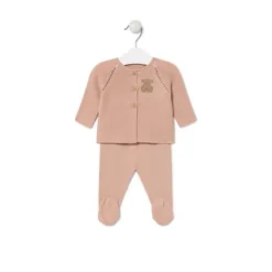 Conjunto de punto de bebé Tricot rosa