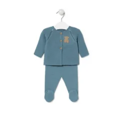 Conjunto de punto de bebé Tricot azul