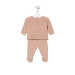 Conjunto de punto de bebé Tricot rosa