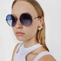 Gafas de sol Round Metal azul