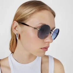 Gafas de sol Round Metal azul