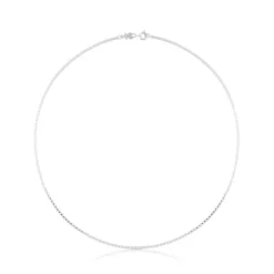Gargantilla de plata con anillas cuadradas, 45 cm Chain