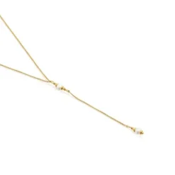 Gargantilla tira con baño de oro de 18 kt sobre plata y perlas cultivadas Gloss