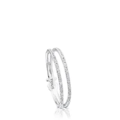 Media alianza de oro blanco con diamantes motivo oso TOUS Diamonds