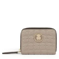 Monedero Mediano Sherton de Piel en color Topo