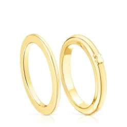 Pack de anillos con baño de oro 18 kt sobre plata TOUS Fellow
