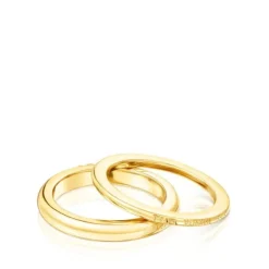 Pack de anillos con baño de oro 18 kt sobre plata TOUS Fellow