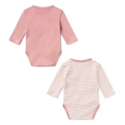 Pack de bodys de bebé cruzados Classic rosa