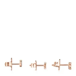 Pack de Pendientes con baño de oro rosa 18 kt sobre plata y espinelas 0,44 - 0,51 cm Motif
