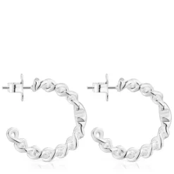 Pendientes aro de plata motivo oso Bold Motif