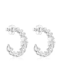 Pendientes aro de plata motivo oso Bold Motif