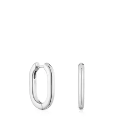 Pendientes aro largos de plata 22 mm Basicos