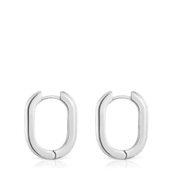Pendientes aro largos de plata 22 mm Basicos