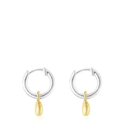 Pendientes bicolor de aro con colgante TOUS Joy Bits