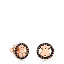 Pendientes Camille con baño de oro rosa 18 kt sobre plata y espinela Camille