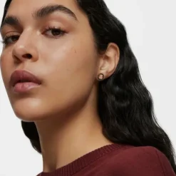 Pendientes Camille con baño de oro rosa 18 kt sobre plata y espinela Camille