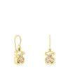 Pendientes con baño de oro 18 kt sobre plata y gemas Areia