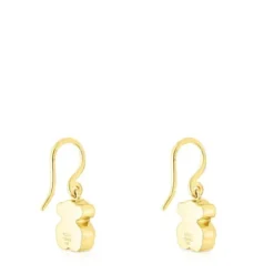 Pendientes con baño de oro 18 kt sobre plata y gemas Areia