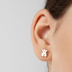 Pendientes con baño de oro rosa 18 kt sobre plata Sweet Dolls