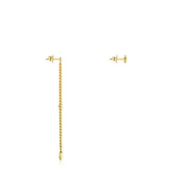 Pendientes corto/largo con baño de oro 18 kt sobre plata Bold Motif