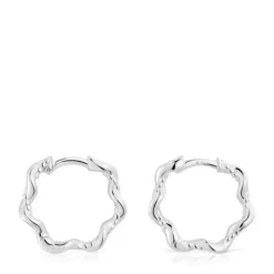 Pendientes de aro de plata 10 mm Twisted