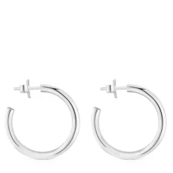 Pendientes de aro largos de plata 24 mm Basicos