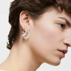 Pendientes de aro oval de plata Galia Basics