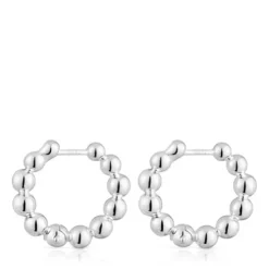 Pendientes de aro pequeños con detalles de plata 15 mm Gloss