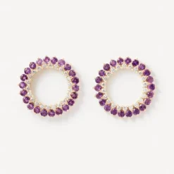 Pendientes de oro con diamantes y amatistas TOUS ATELIER