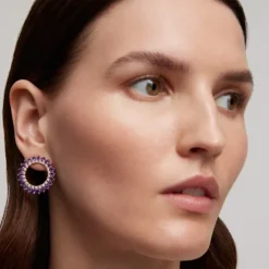 Pendientes de oro con diamantes y amatistas TOUS ATELIER