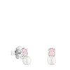 Pendientes de plata con cuarcita y perla Mini Color