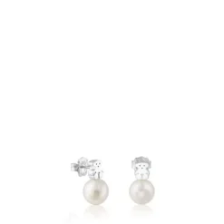 Pendientes de plata y perlas cultivadas motivo oso Sweet Dolls