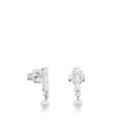 Pendientes de plata y perlas Straight