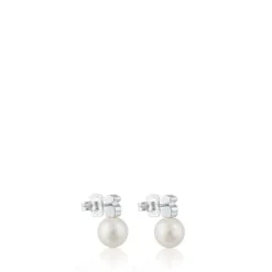 Pendientes de plata y perlas cultivadas motivo oso Sweet Dolls