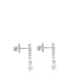 Pendientes de plata y perlas Straight
