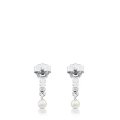 Pendientes de plata y perlas Straight