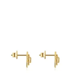 Pendientes estrella con baño de oro 18 kt sobre plata Bickie