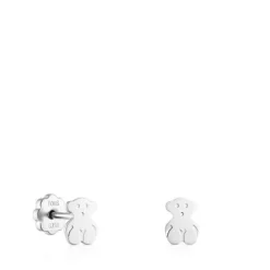 Pendientes mini de oro blanco Baby TOUS