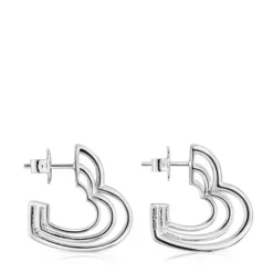 Pendientes pequeños triple corazón de plata Bickie