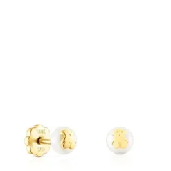 Pendientes perla motivo oso de oro Baby TOUS